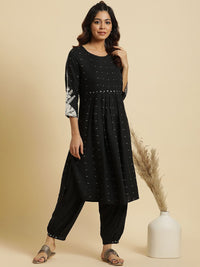 W Geometric Printed Sequinned A Line Kurta