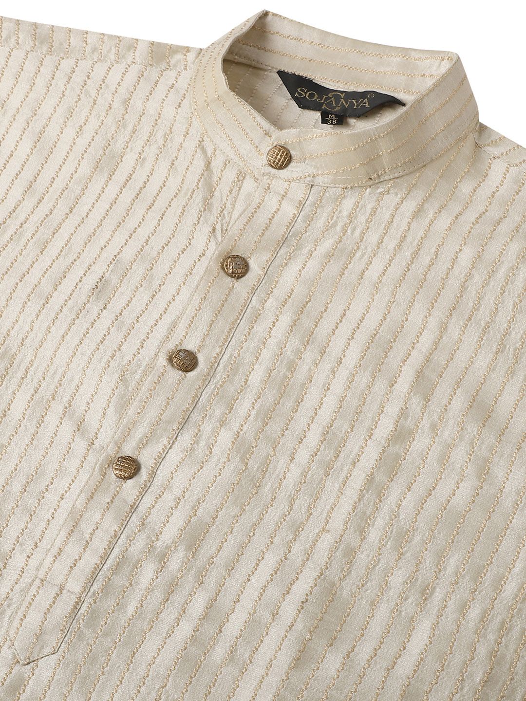 SOJANYA Embroidered Pastel Silk Cotton Kurta
