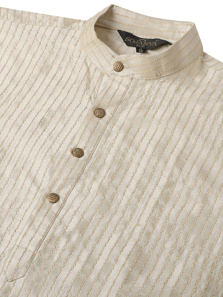 SOJANYA Embroidered Pastel Silk Cotton Kurta