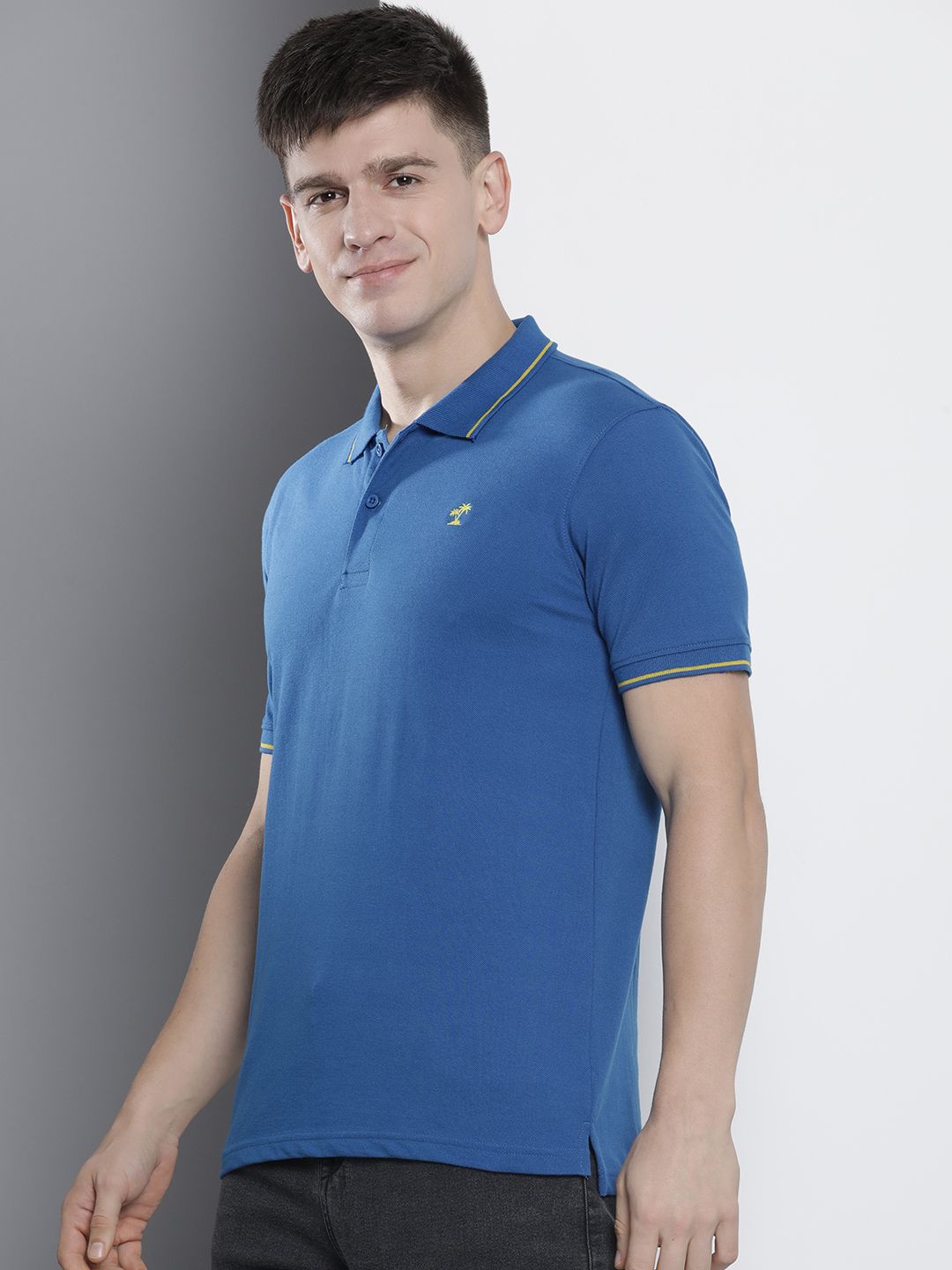 The Indian Garage Co Men Solid Polo Collar T-shirt