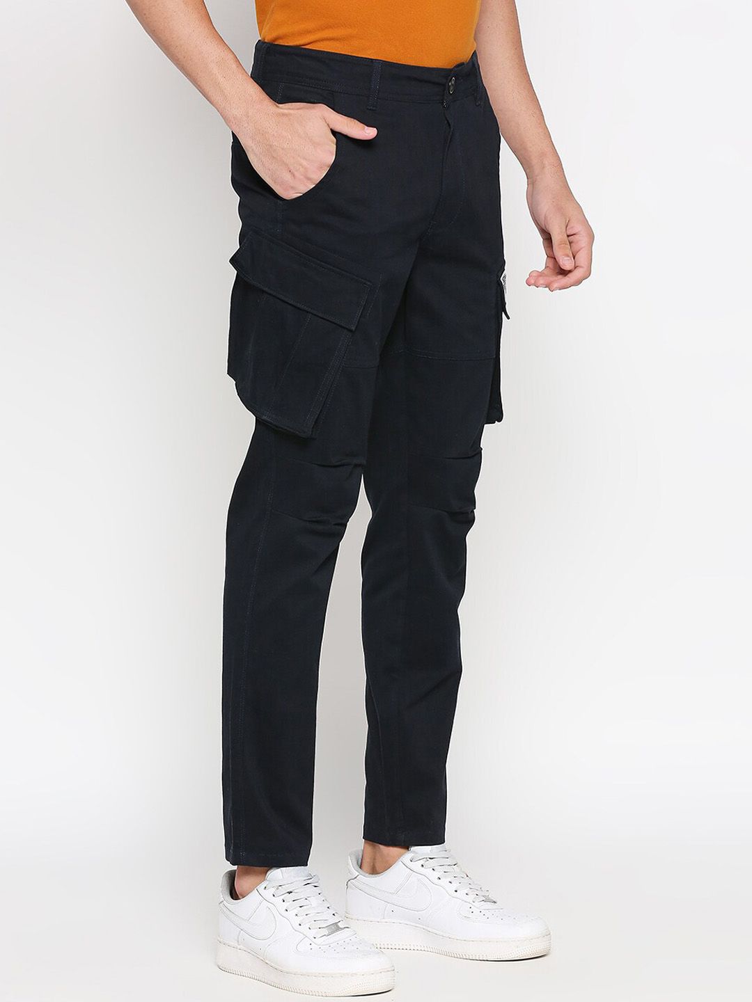 Being Human Men Slim Fit Mid-Rise Plain Cargos