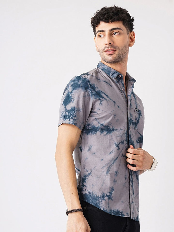 The Indian Garage Co Men Regular Fit Overdyed Resortwear Shirt