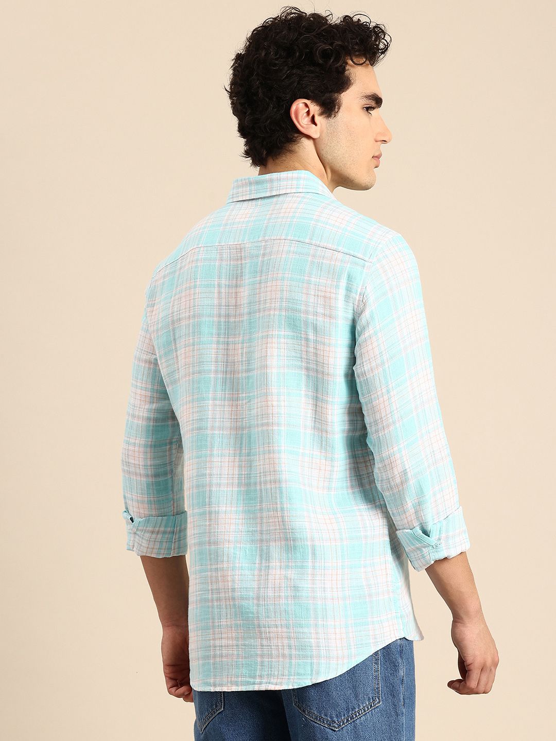 Being Human Slim Fit Checked Pure Cotton Casual Shirt