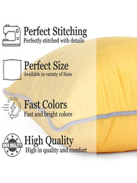 STITCHNEST 5 Pcs Grey & Yellow Velvet Square Cushion Covers