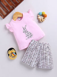 Moms Love Infant Girls Pure Cotton Top with Shorts