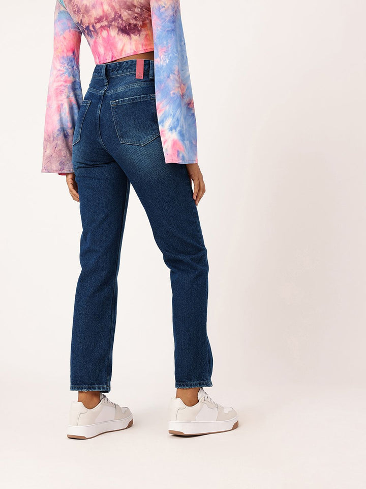 DressBerry Women Urban Savvy Straight Fit Faded Jeans