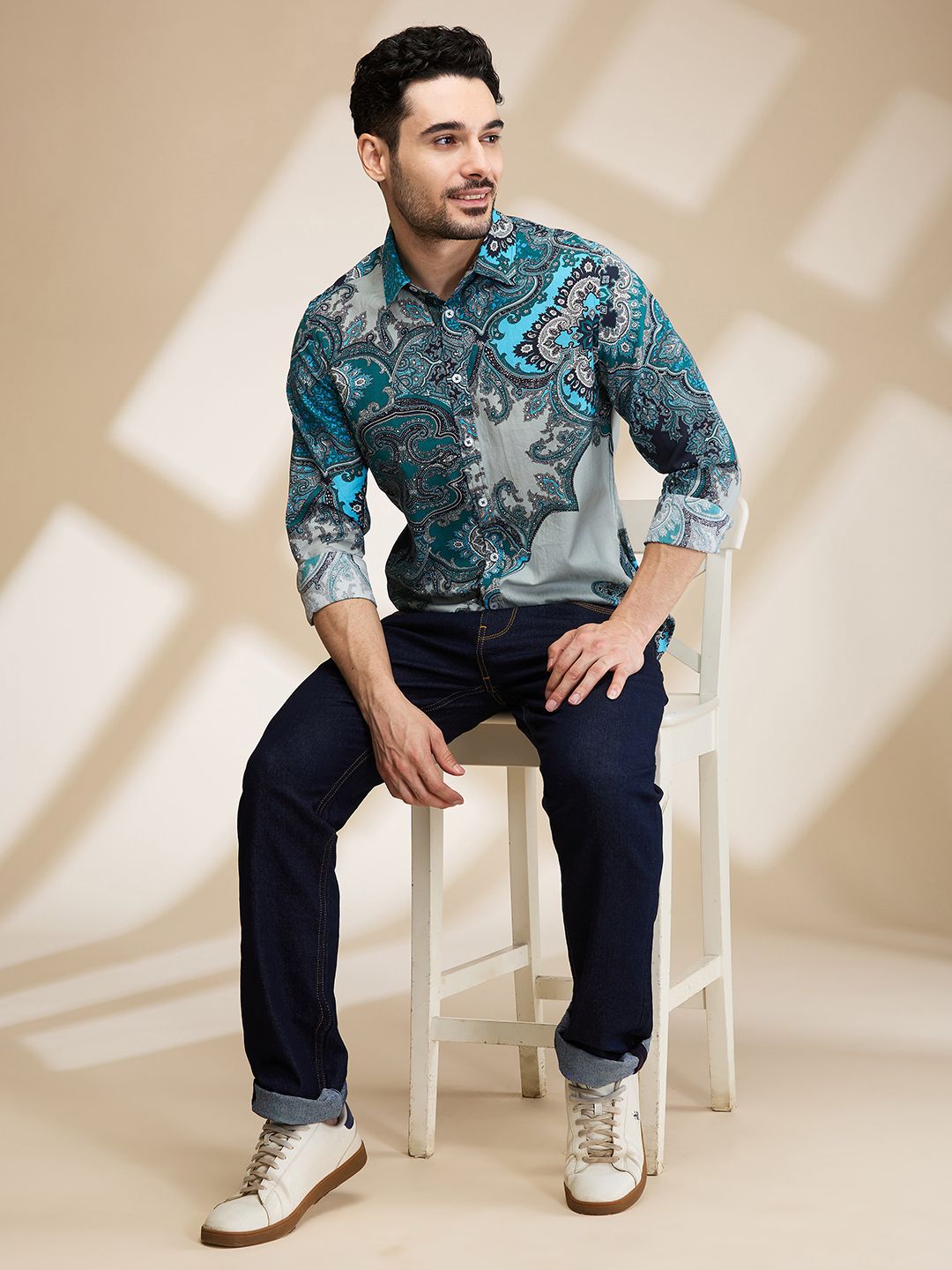 Being Human Men Slim Fit Floral Opaque Printed Casual Shirt
