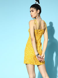 Berrylush Women Yellow Romantic Florals Dress