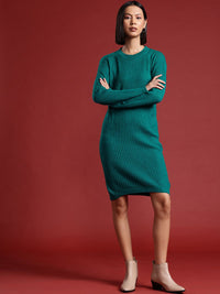 all about you Ribbed Acrylic Sweater Dress