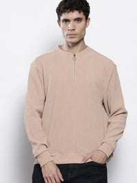The Indian Garage Co Self Striped Corduroy Relaxed Fit Sweatshirt