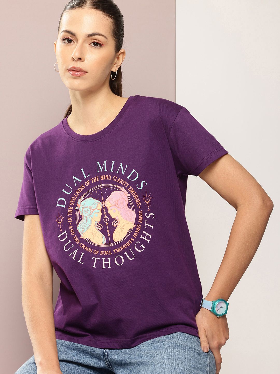 DILLINGER Women Printed Pure Cotton Boxy T-shirt