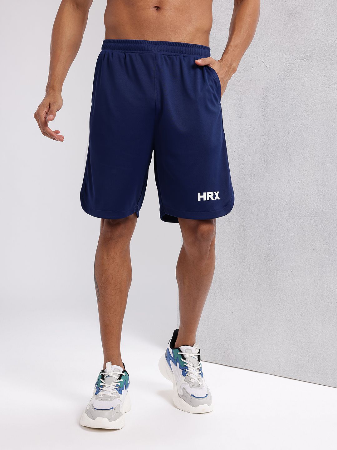 HRX by Hrithik Roshan Men Side-Striped Rapid-Dry Training  Shorts