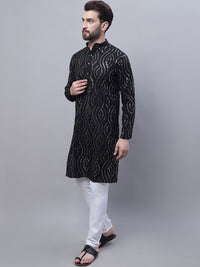 SOJANYA Leheriya Embroidered Pure Cotton Kurta with Pyjamas & Narhu Jacket