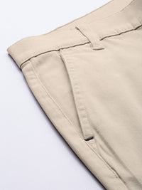 The Indian Garage Co Men Beige Slim Fit Regular Trousers
