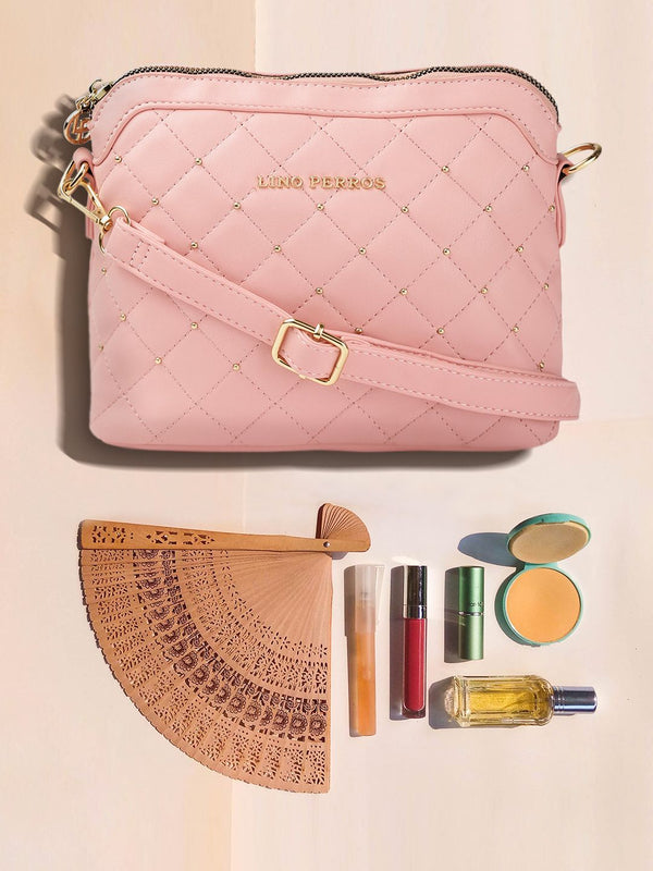 Lino Perros Women Pink Quilted Sling Bag