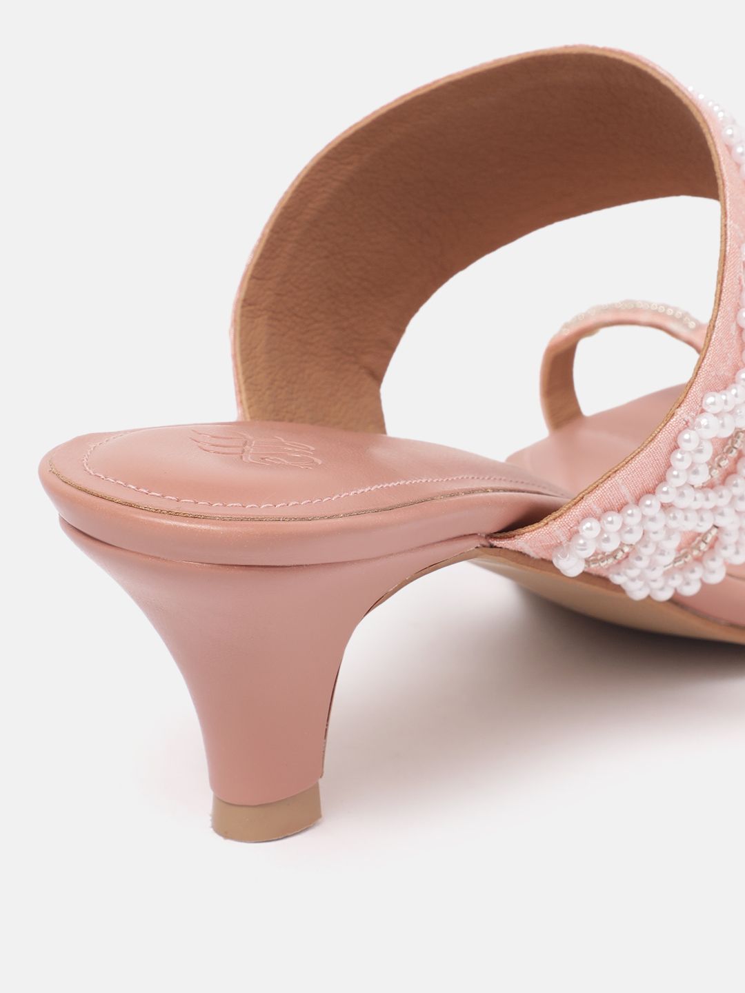 House of Pataudi Ethnic Embellished Kitten Heels