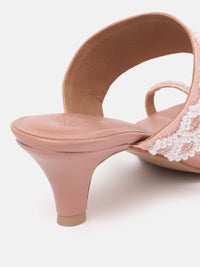 House of Pataudi Ethnic Embellished Kitten Heels