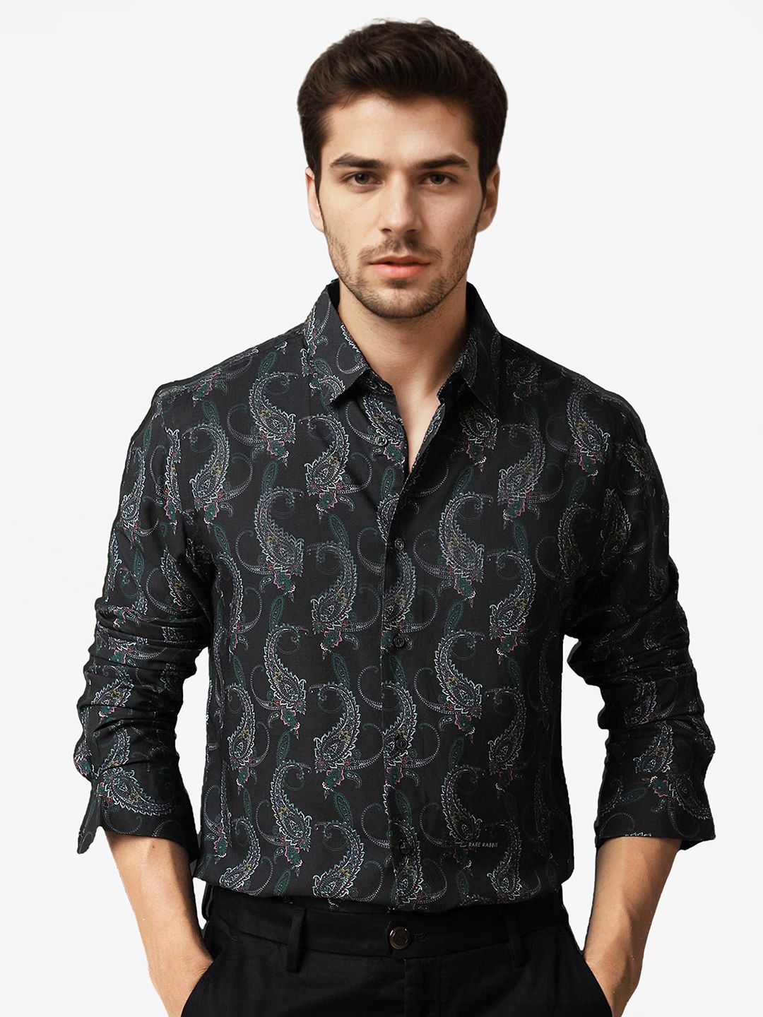 RARE RABBIT Men Crislons Slim Fit Printed Cotton Shirt