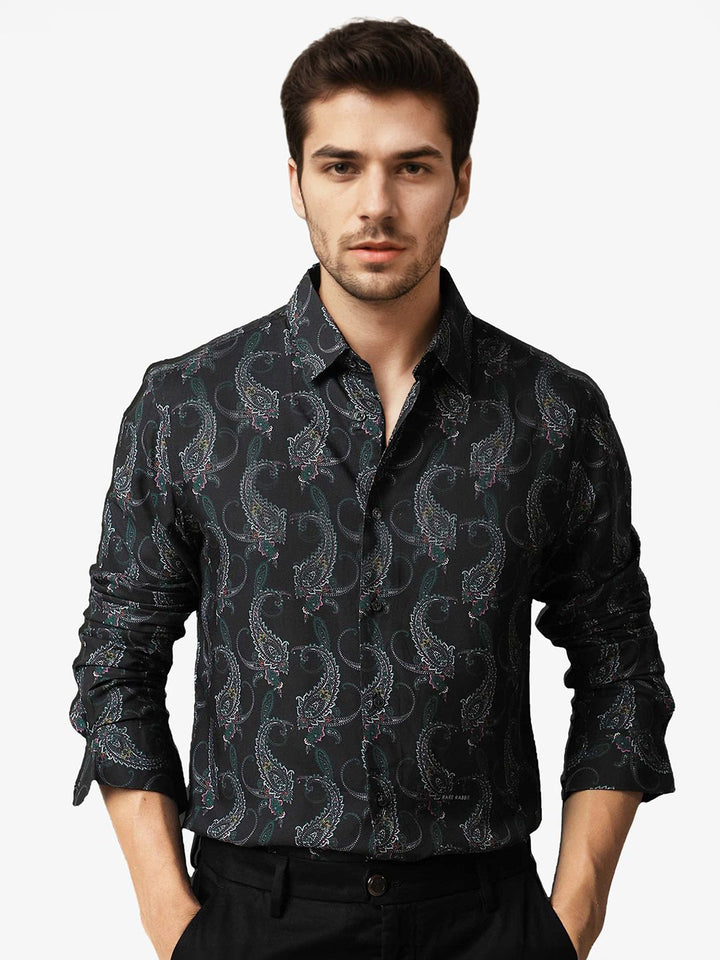 RARE RABBIT Men Crislons Slim Fit Printed Cotton Shirt