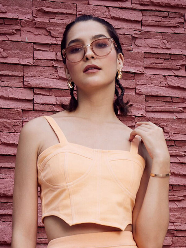 Athena Sleeveless Denim Crop Top
