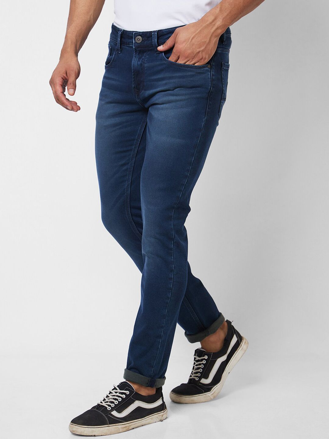 SPYKAR Men Skinny Fit Low-Rise Light Fade Stretchable Jeans