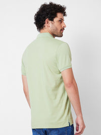 SPYKAR Polo Collar Applique Cotton Slim Fit T-shirt