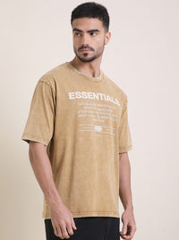 DILLINGER Men Oversized Short Sleeve Acid Washed Printed Tshirt