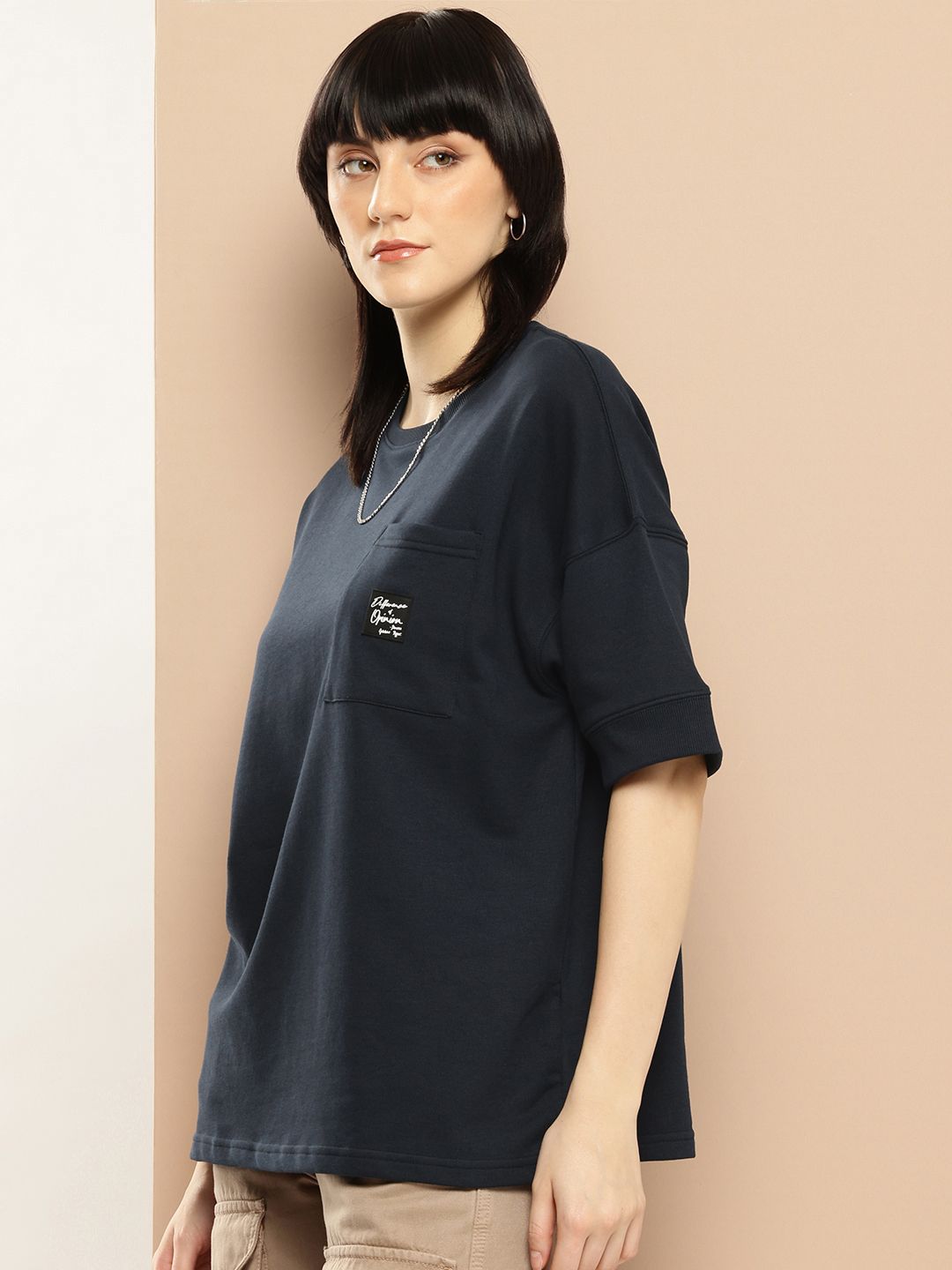 Difference of Opinion Women Oversized Drop Shoulder Ultra Soft Drapey Cotton T-Shirt