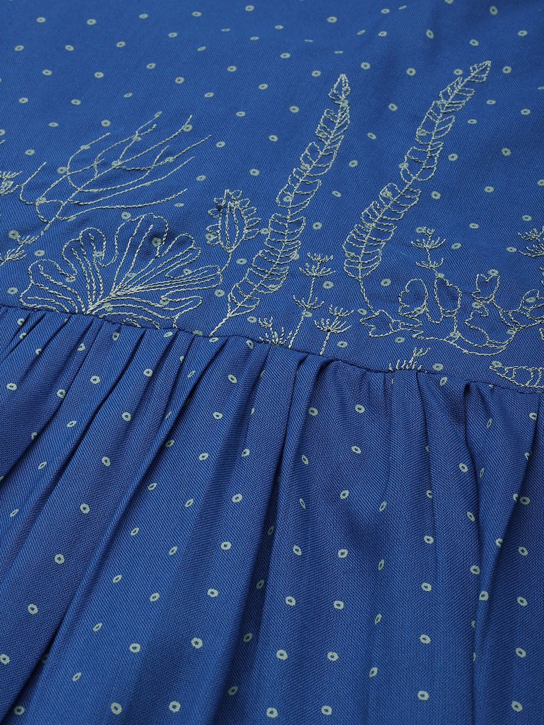 Anouk V-Neck A-Line Maxi Ethnic Dress