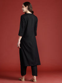 Indo Era Women Geometric Embroidered Sequinned Pure Cotton Kurta
