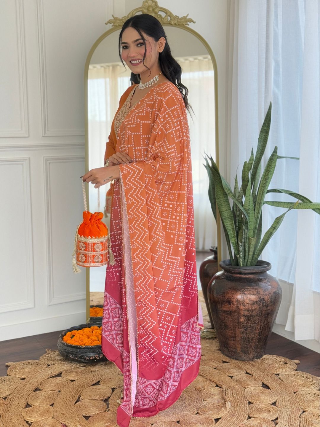 KALINI Women Ethnic Motifs Embroidered Regular Kurta with Trousers & With Dupatta
