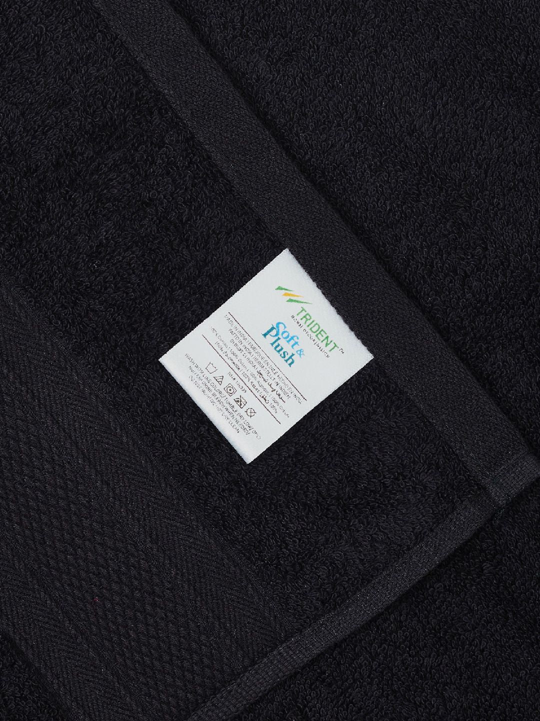 MYTRIDENT Set Of 6 Black Solid 100% Cotton 500 GSM Towels Set