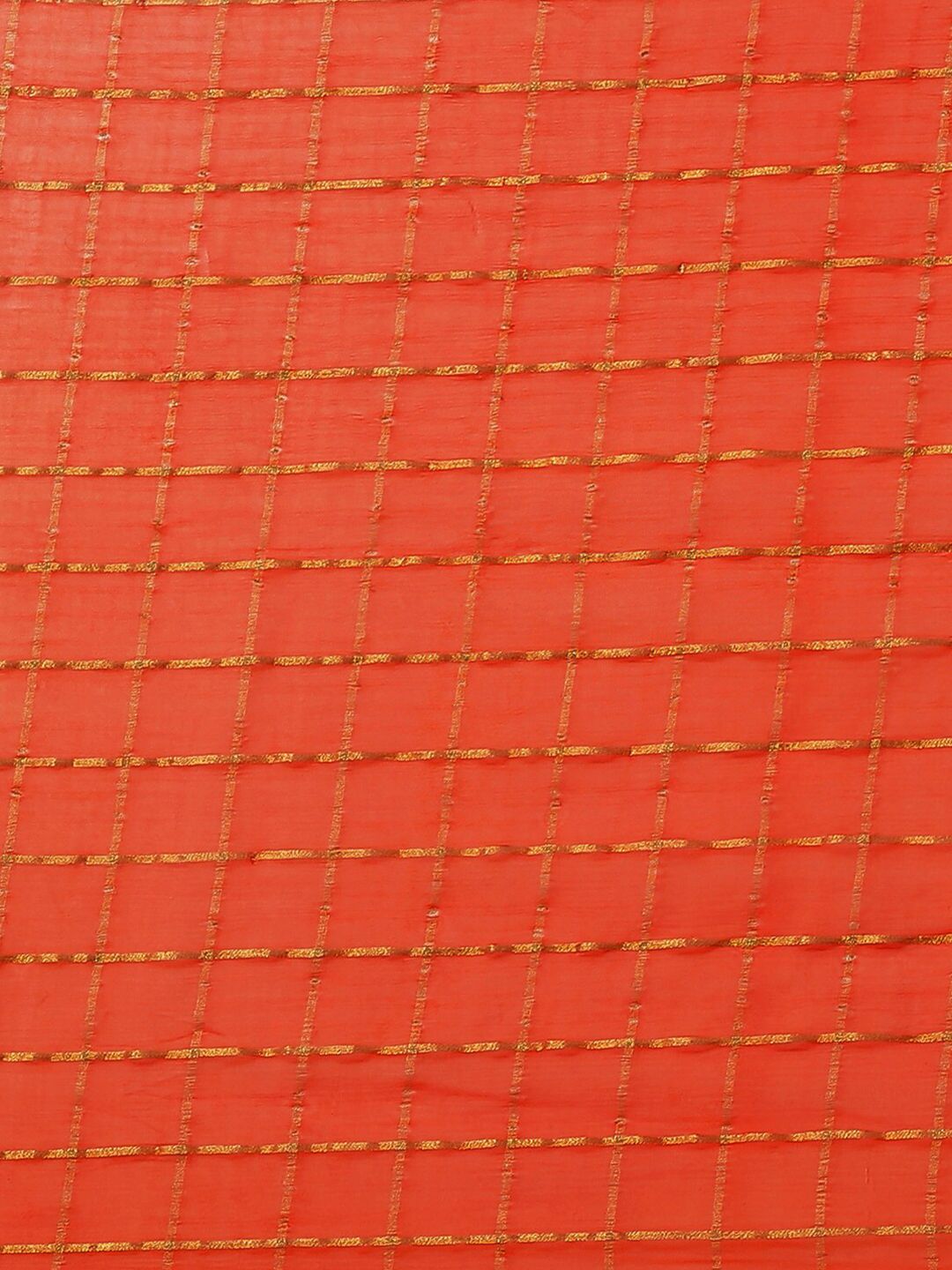 Saree mall Orange & Gold-Toned Woven Design Zari Sarees