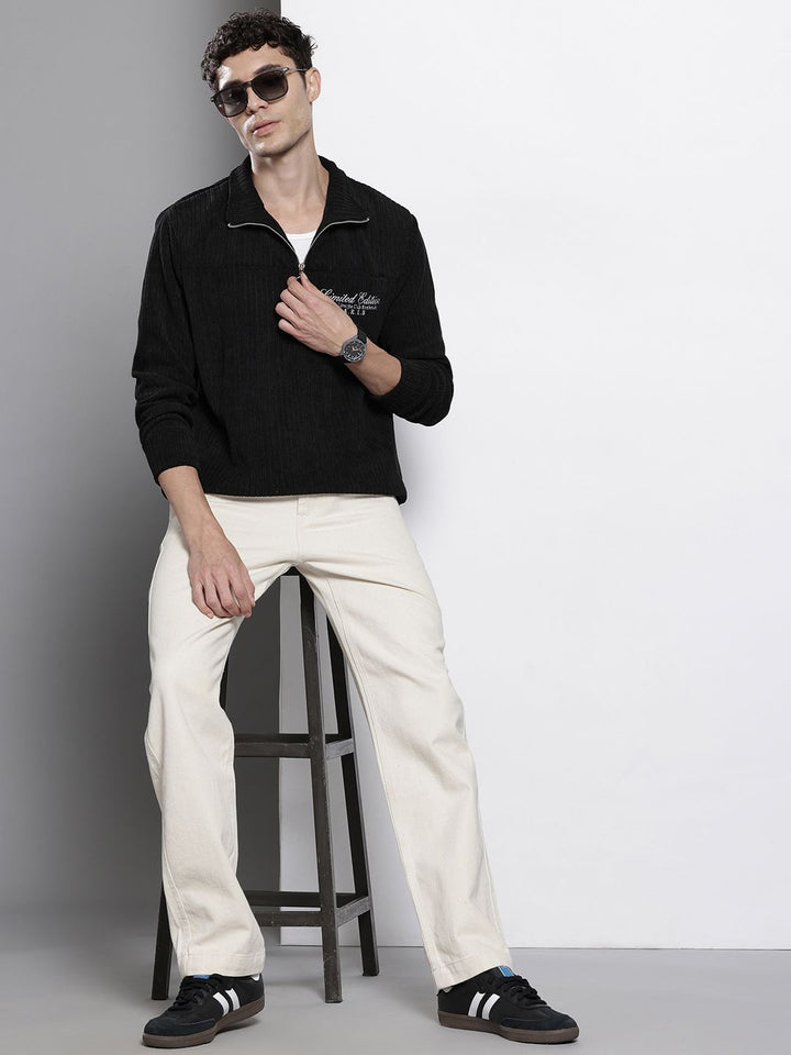 The Indian Garage Co Typography Printed Corduroy Sweatshirt