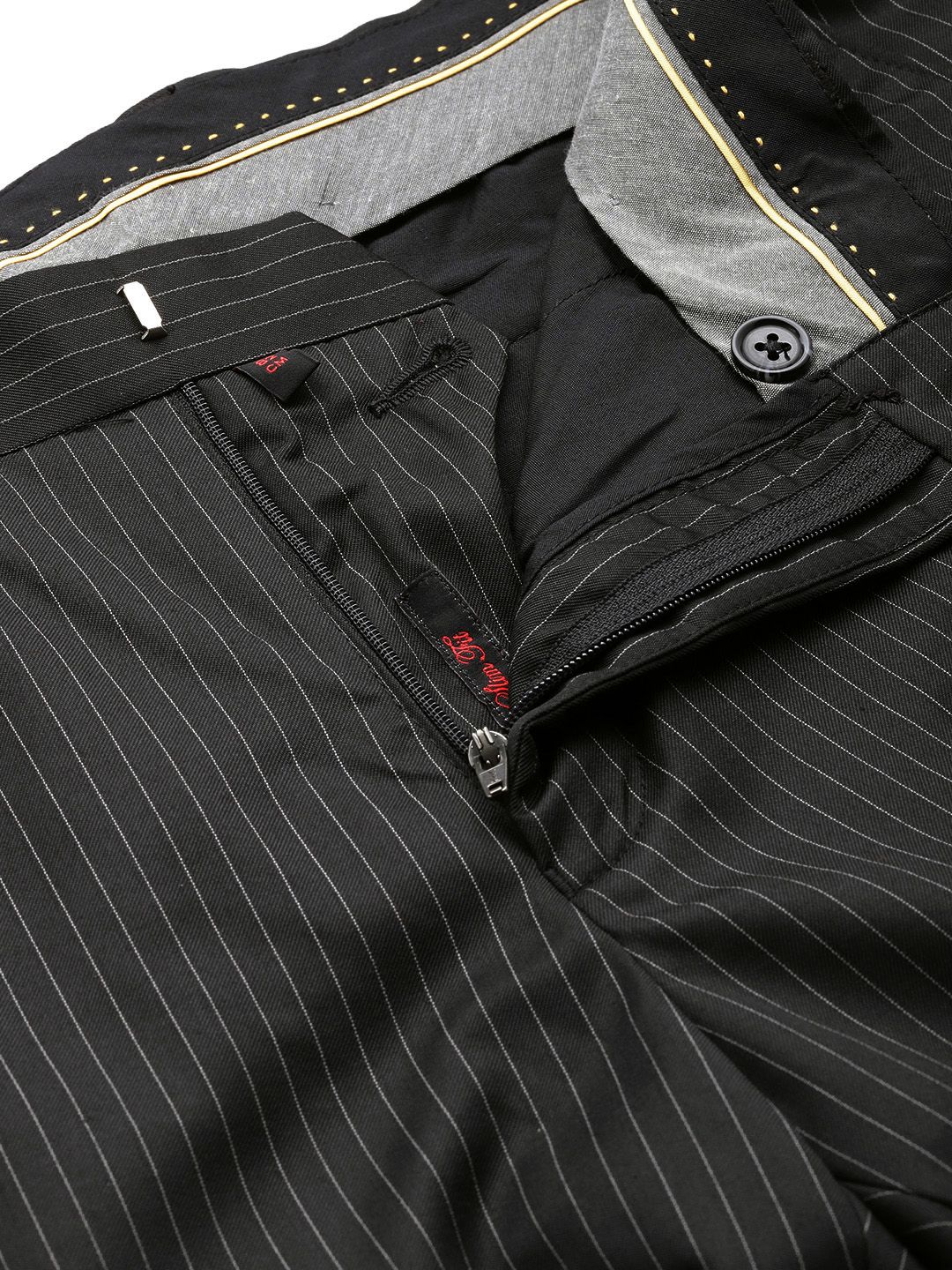 Raymond Men Striped Slim Fit Formal Trousers
