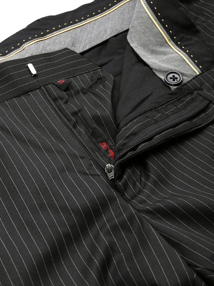 Raymond Men Striped Slim Fit Formal Trousers