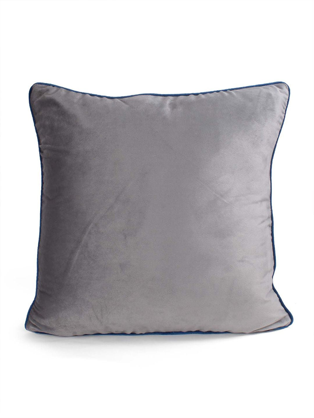 STITCHNEST 5 Pcs Blue & Grey Velvet Square Cushion Covers