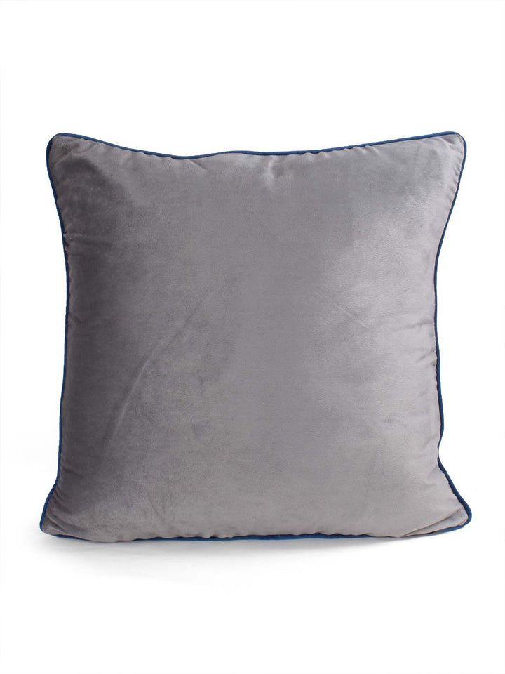 STITCHNEST 5 Pcs Blue & Grey Velvet Square Cushion Covers