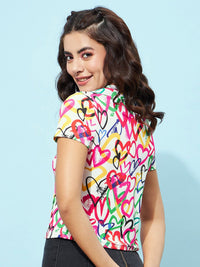 Berrylush Conversational Printed T-shirt