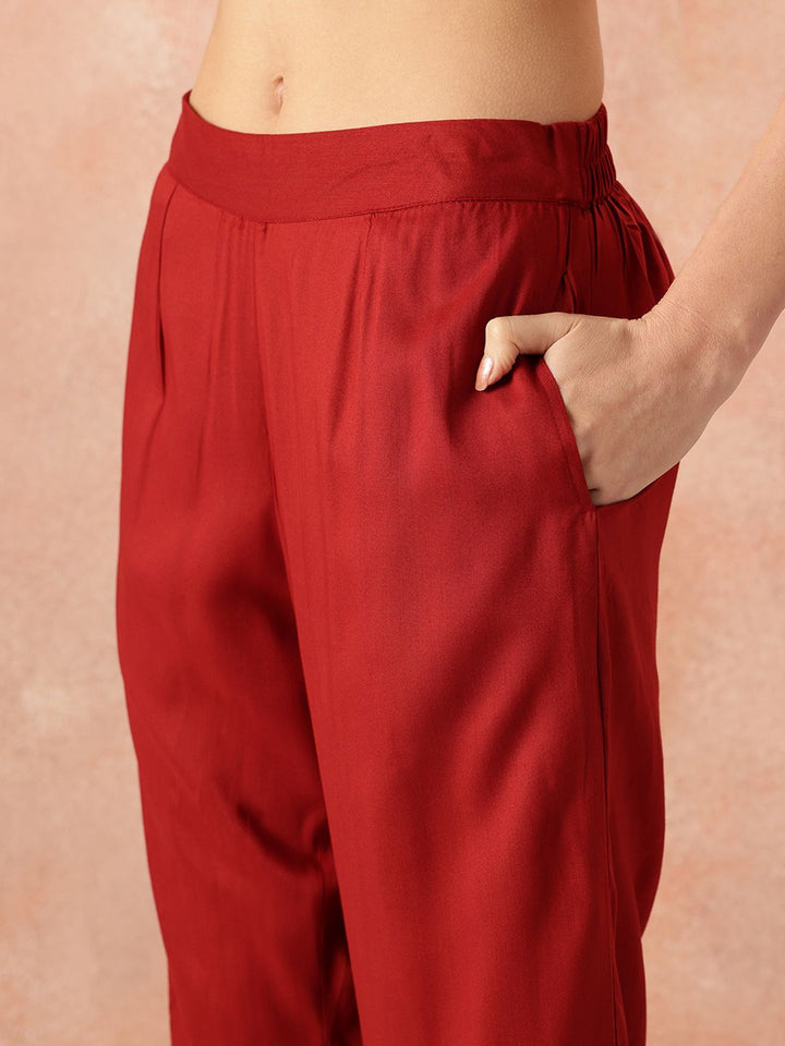 all about you Printed Regular Kurta & Trousers