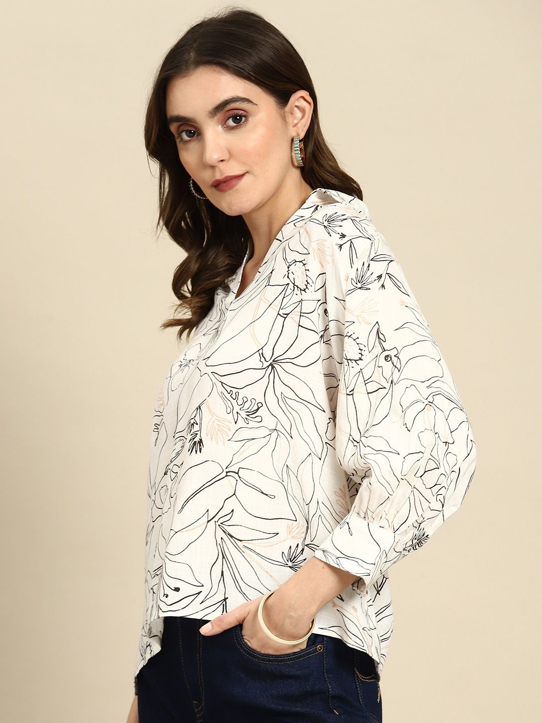 all about you Floral Print Shirt Style Top