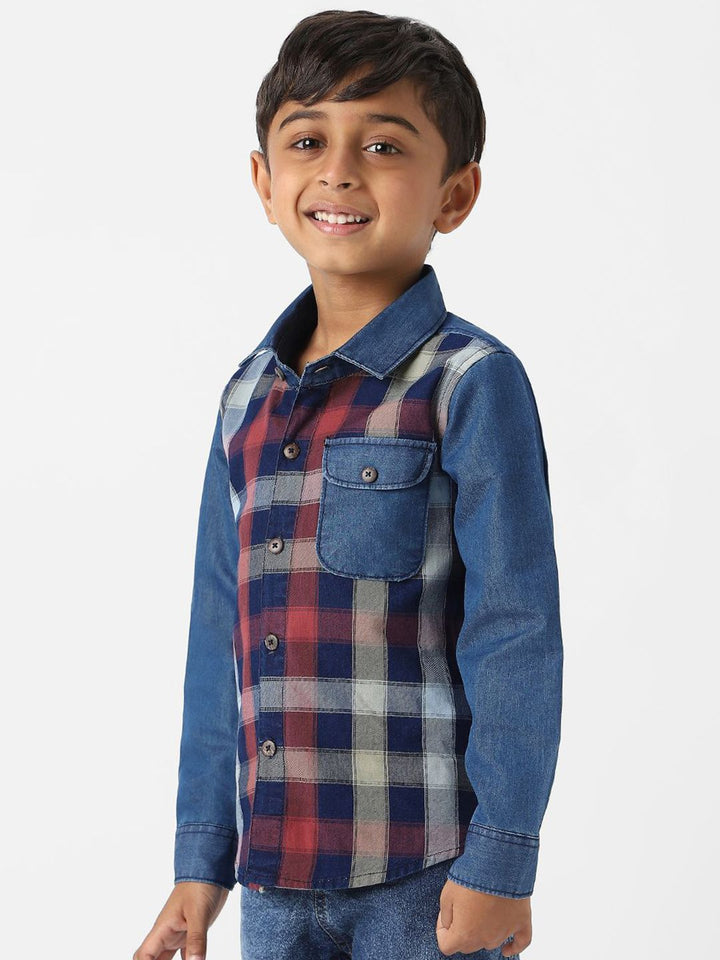 Nauti Nati Boys Standard Tartan Checks Opaque Checked Casual Shirt