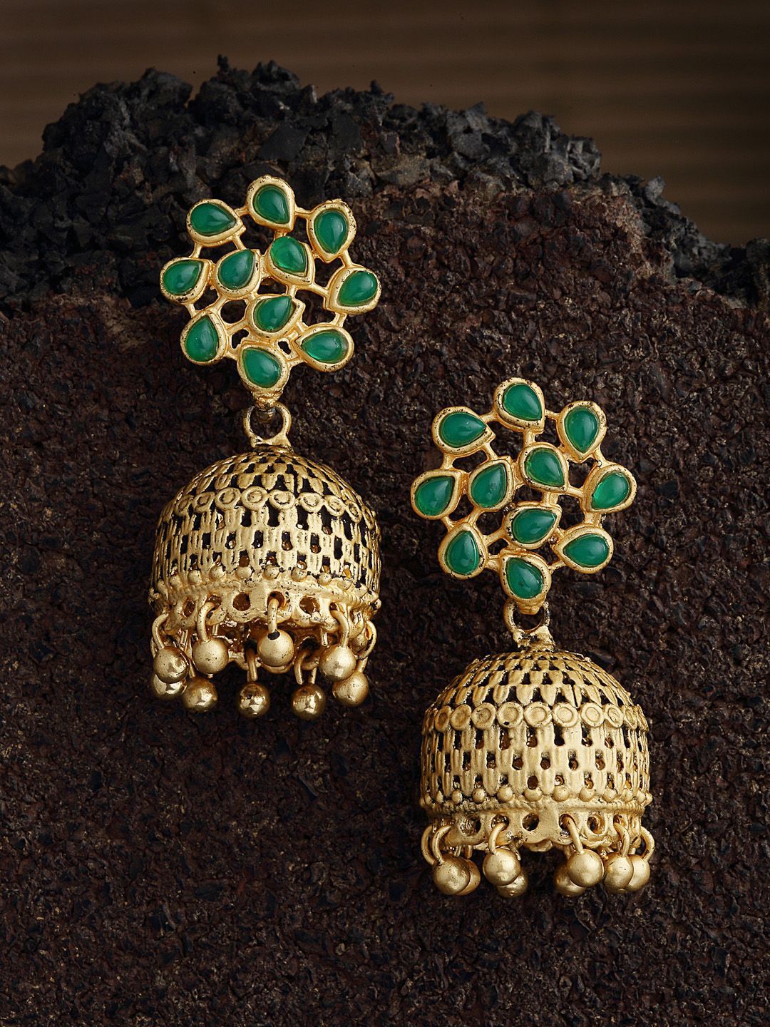 Jhumkas Kontemporari Bersalut Emas Anouk