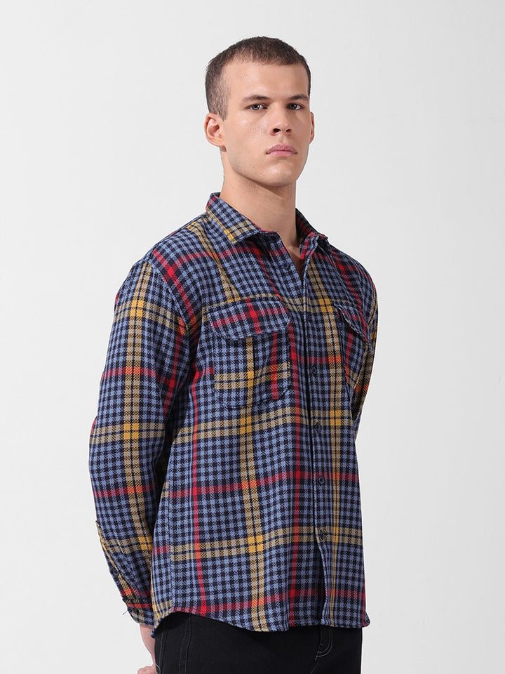 The Indian Garage Co Men Relaxed Fit Striped Double Flap Casual Shirt