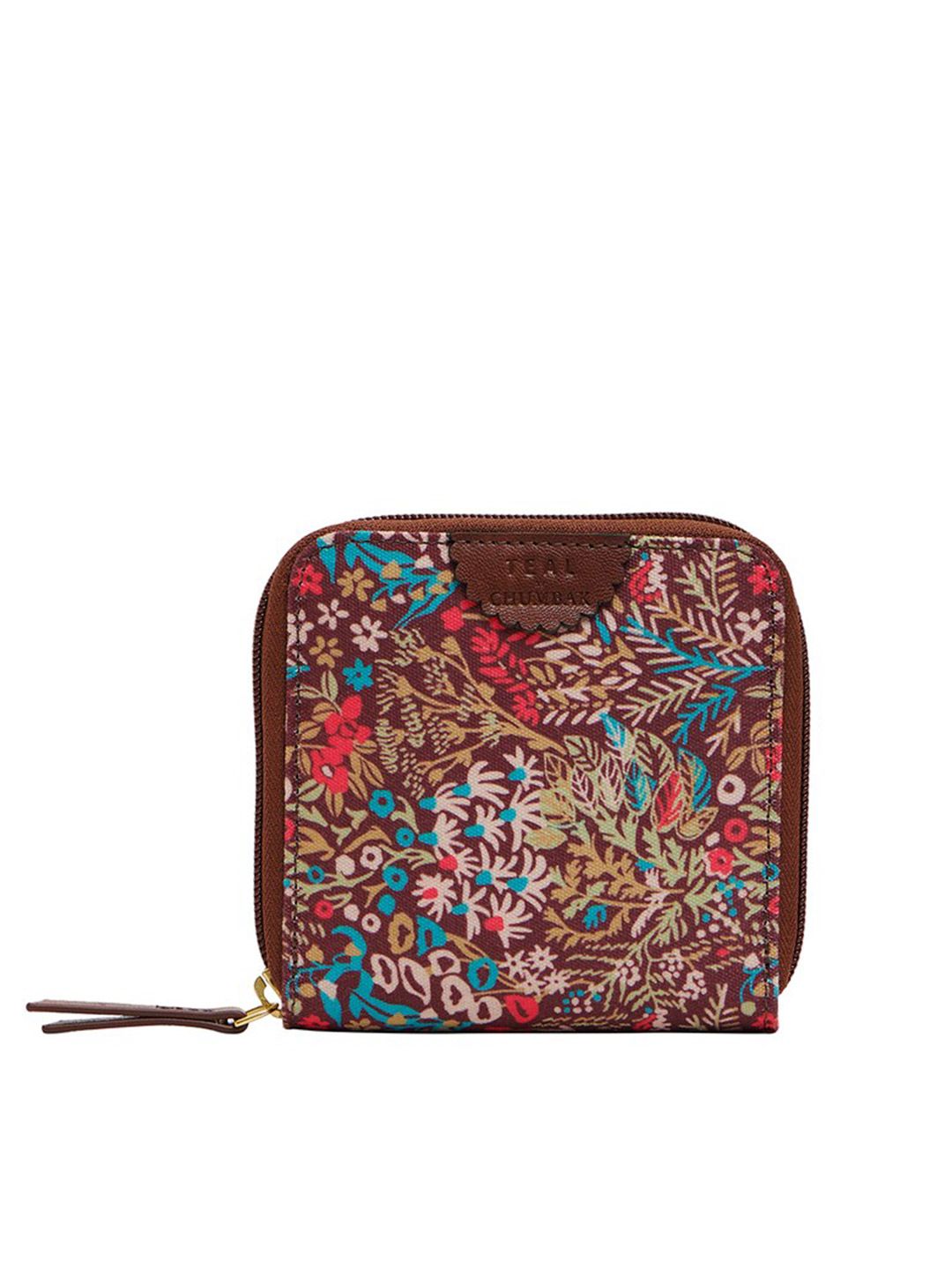TEAL BY CHUMBAK Women Floral Printed Canvas Zip Around Wallet