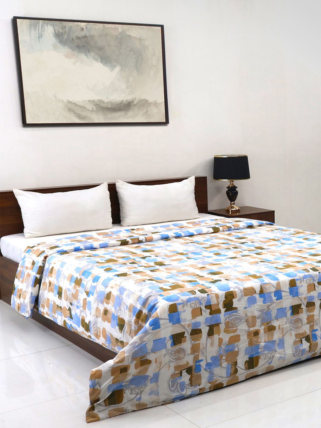 Bombay Dyeing Allure 144 TC 100% Cotton Ochre Yellow Double King Duvet Cover