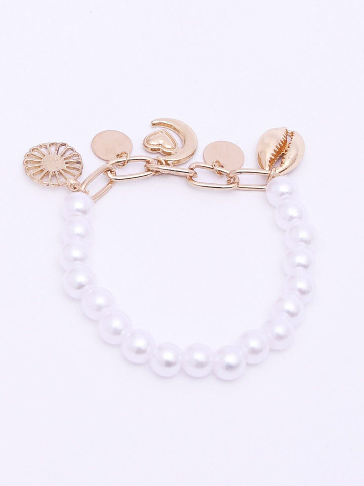 VOGUE PANASH Women Gold-Plated Beaded Charm Bracelet