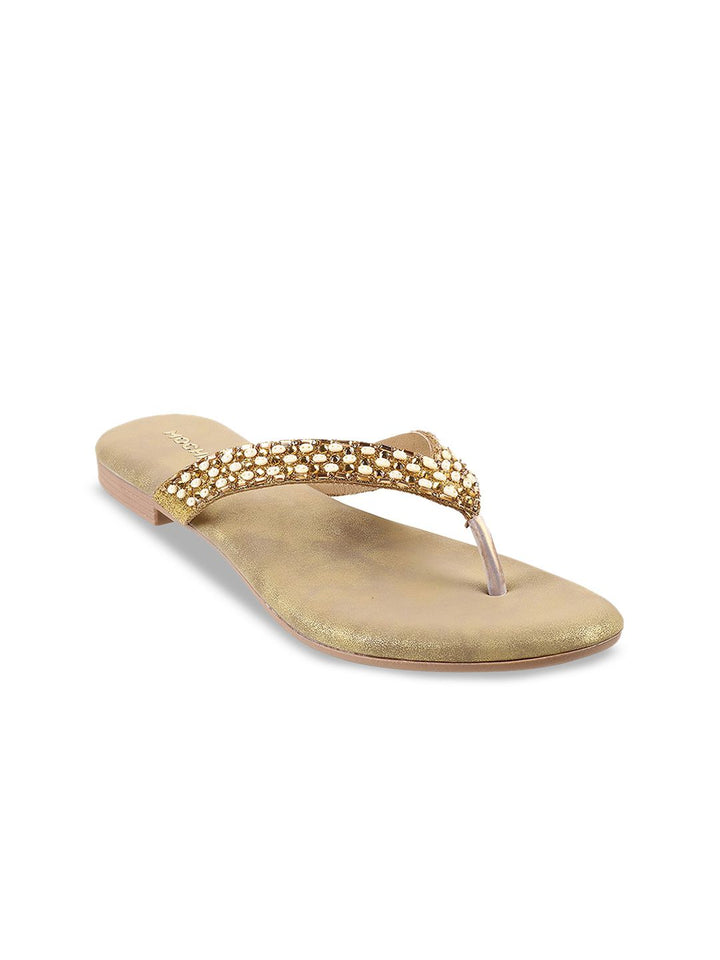 Mochi Embellished Open Toe Flats