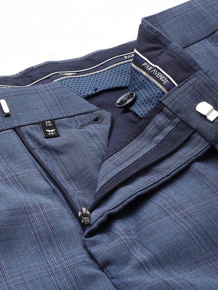 Park Avenue Checked Single-Breasted Formal Blazer With Trouser