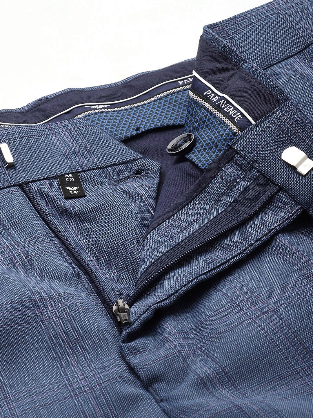 Park Avenue Checked Single-Breasted Formal Blazer With Trouser